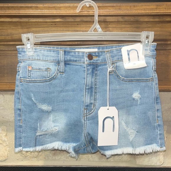 Nature Denim Distressed high rise shorts NWT - Picture 2 of 11